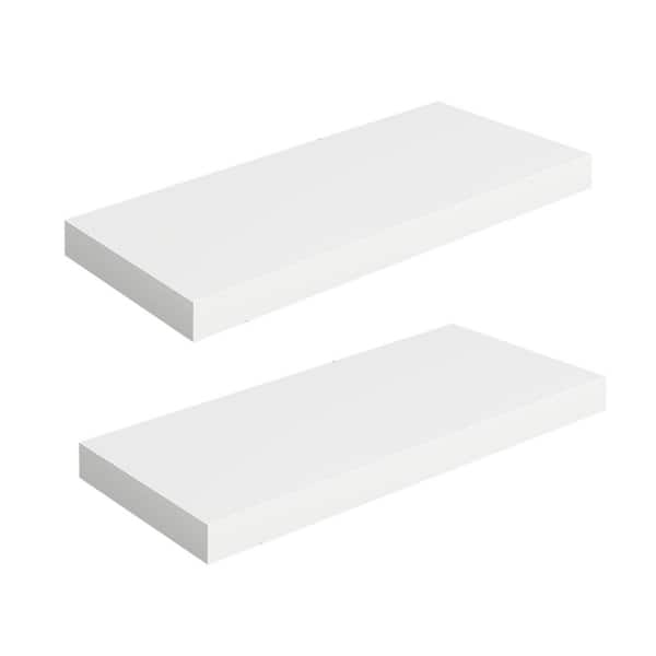 Unbranded 24 in. W x 9.3 in. D White Floating Shelves Decorative Wall Shelf (Set of 2)