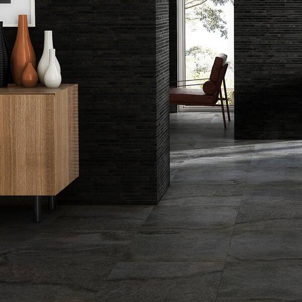 Ivy Hill Tile Dominion Charcoal Black 4 in. x 0.35 in. Matte