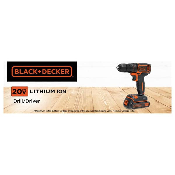 BLACK+DECKER 20V MAX Lithium-Ion Cordless 3/8 in. Drill/Driver