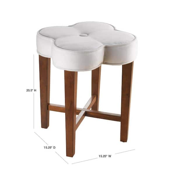 Hilale Furniture Clover White Vanity, Bathroom Vanity Chair With Wheels