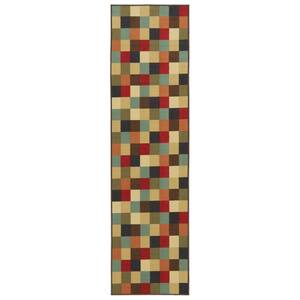 Ottohome Collection Non-Slip Rubberback Checkered Design 3x10 Indoor Runner Rug, 2 ft. 7 in. x 9 ft. 10 in., Multicolor
