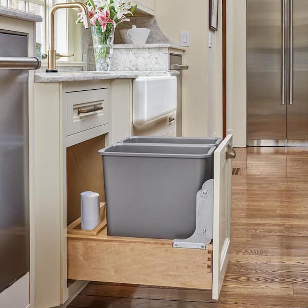 Rev-A-Motion Double 35 Qt Trash Can, 4WCBM-18DM-2