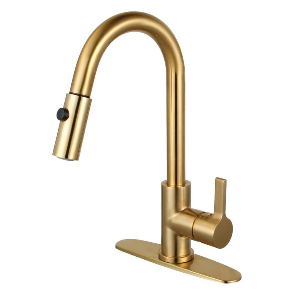 Continental Single-Handle Pull-Down Sprayer Kitchen Faucet in Brushed Brass price history on PriceWatchPro