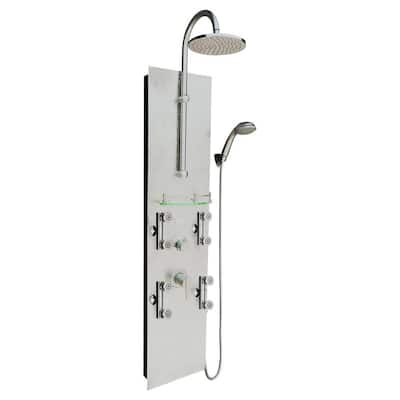 Vaquero 8-Jet Shower System with Hammer Nickel Panel in Brushed Nickel