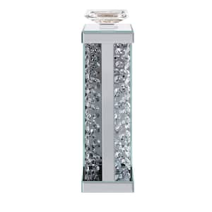 Nysa Mirrored and Faux Crystals Accent Candleholder