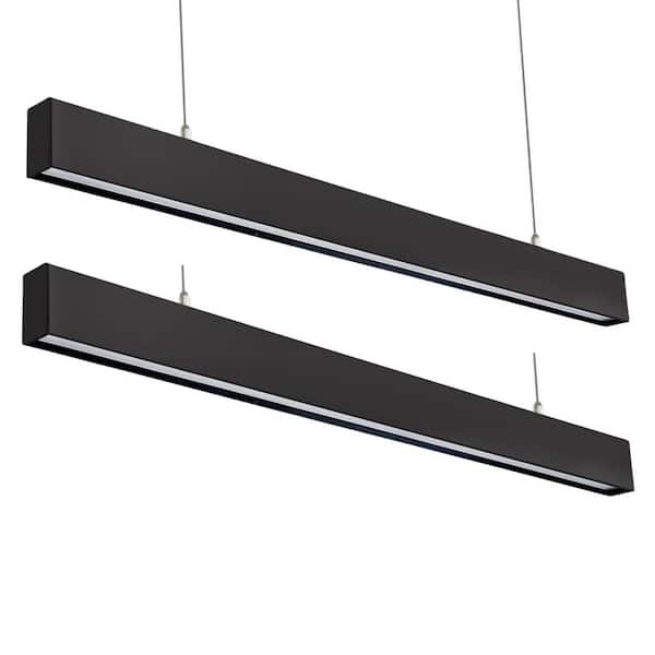 4 ft. Dimmable Linear 35-Watt Down plus 15-Watt Up Light, 3/4/5KK 3CCT Selectable, Commercial LED Hanging Light (2-Pack)