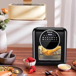 10.6 qt. Black 8-in-1 Air Fryer with Rotisserie Digital Toaster Oven