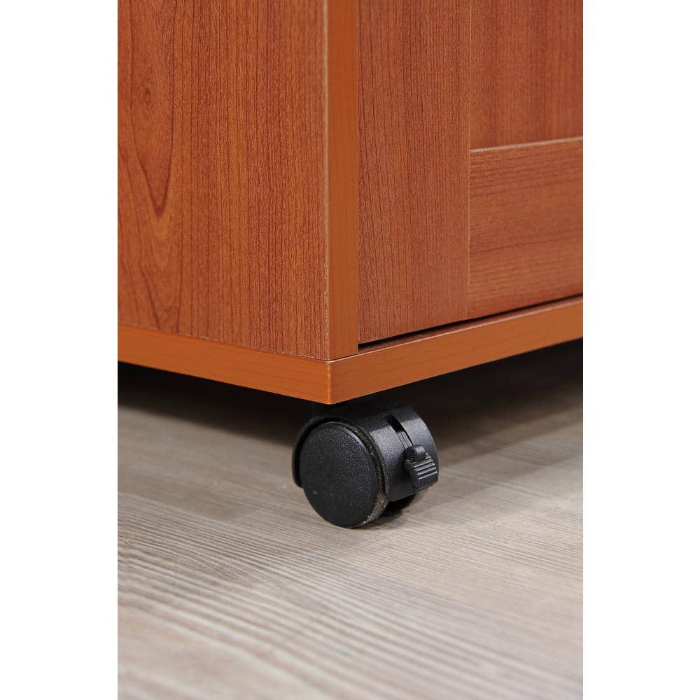 White Kitchen Island with Spice Rack and Towel Holder - thumbnail 3