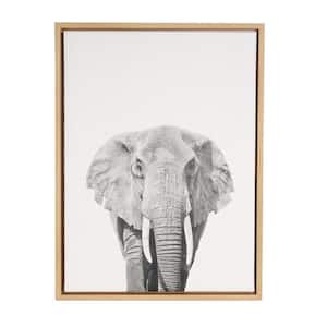 24 in. x 18 in. "Elephant Portrait" by Tai Prints Framed Canvas Wall Art