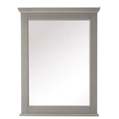 24.00 in. W x 32.00 in. H Framed Rectangular Bathroom Vanity Mirror in Gray