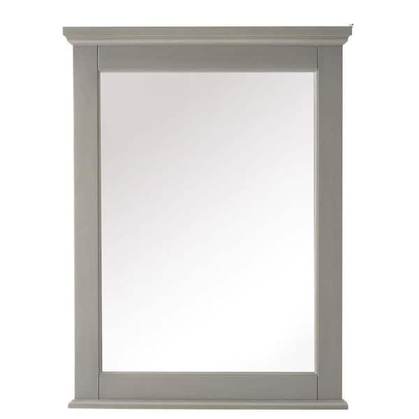 Home Decorators Collection Hamilton 24 in. W x 32 in. H Rectangular Wood Framed Wall Bathroom Vanity Mirror in Gray