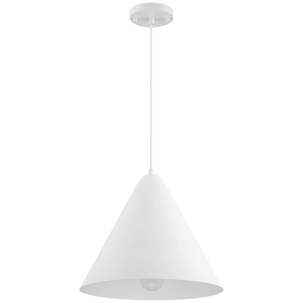 Matte White Conical LED Pendant Light for Indoor/Outdoor Use