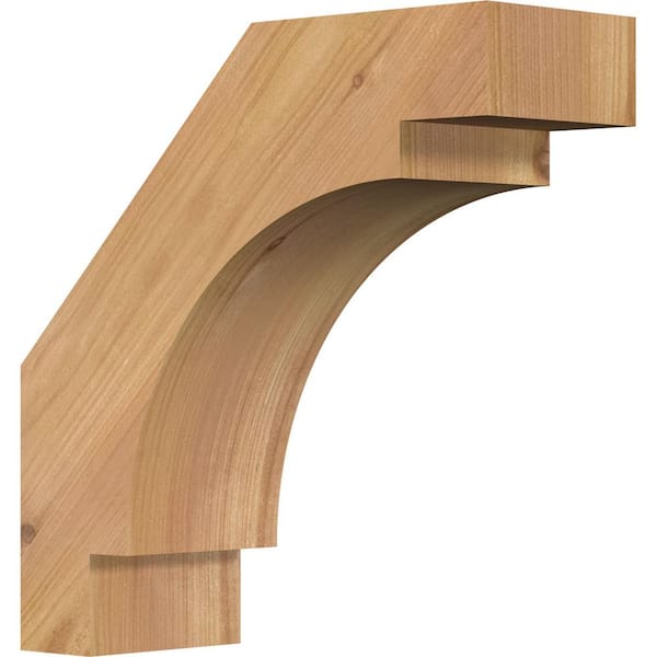 Ekena Millwork 3 1/2"W x 10"D x 10"H Merced Smooth Knee Brace, Western Red Cedar