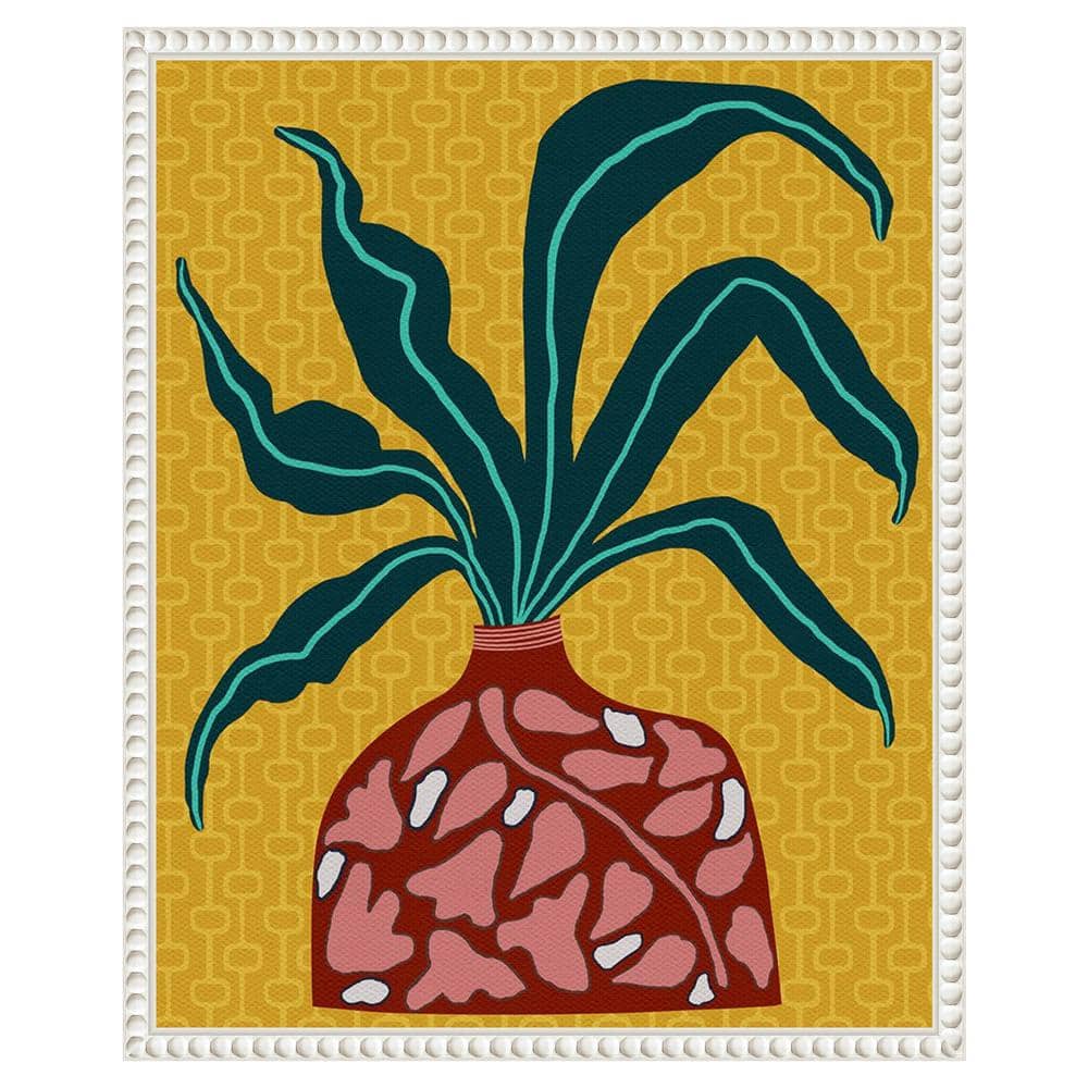 Snappy Botanical III Abstract Canvas Print with White Floater Frame