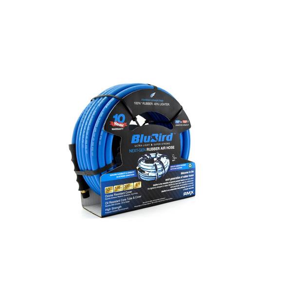 BluBird BB3850 Lightest Strongest Most Flexible Rubber Air Hose 3/8" x 50' New 