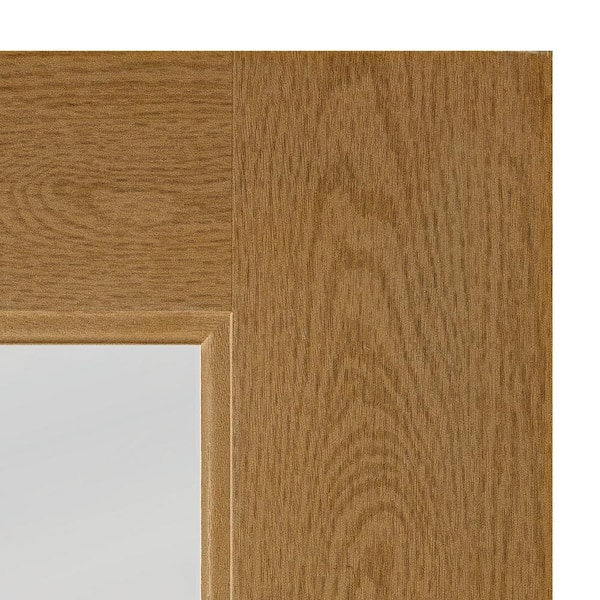DIY RTA KIT 36in.x80in. Modern 5-Lite Frosted Glass Right-Hand Bourbon Stain Fiberglass Ready To Assemble Front Door