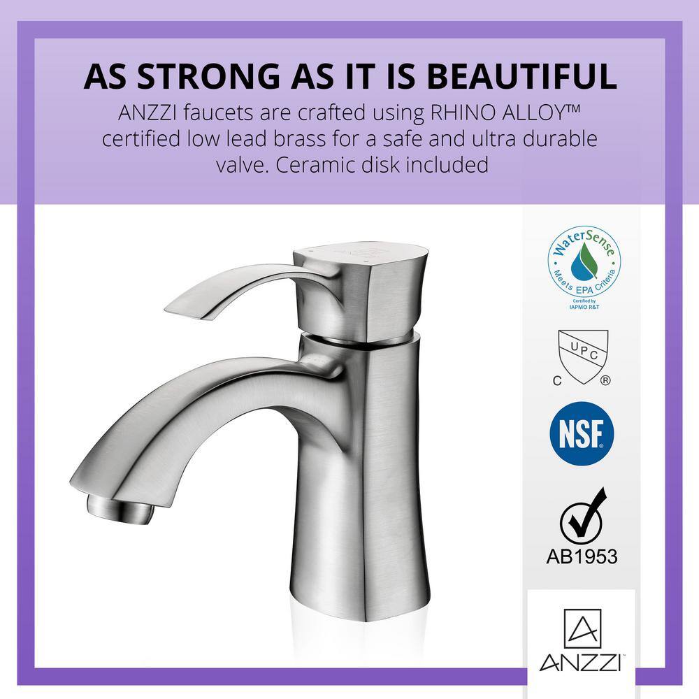 Brushed Nickel Single-Handle Bathroom Faucet with Drain Assembly