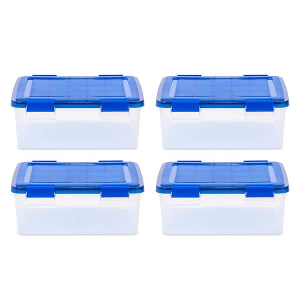 IRIS USA Storage Box, 5 Qt, Snap-tight Lid Storage Tote, Clear, 20 Pack