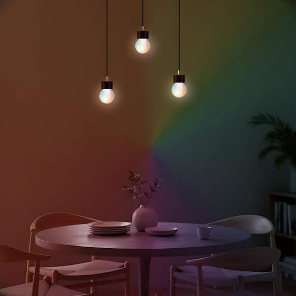 60-Watt Equivalent Smart G30 Clear Color Changing CEC LED Light Bulb with Voice Control (1-Bulb) Powered by Hubspace