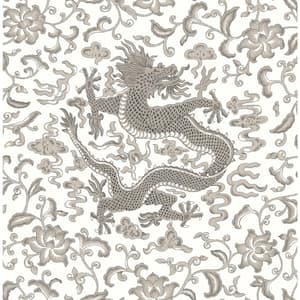 Grey Chi'en Dragon Self Adhesive Wallpaper