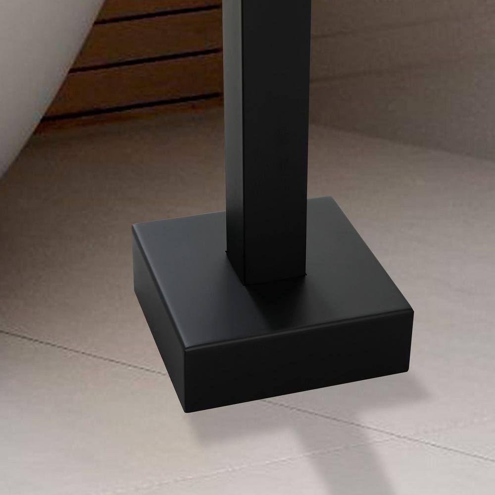 Matte Black Freestanding Floor Mount Tub Faucet with Hand Shower