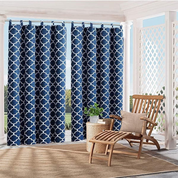 Pro Space 50 "x 120" Outdoor Waterproof Porch Curtains UV Ray Protected Fade Resistant and Mildew Resistant,Dark Blue (1 Panel)