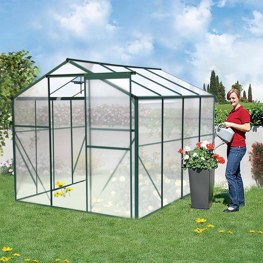 6 ft. x 8 ft. Heavy Duty Walk-in Plant Garden Greenhouse, Polycarbonate Gre