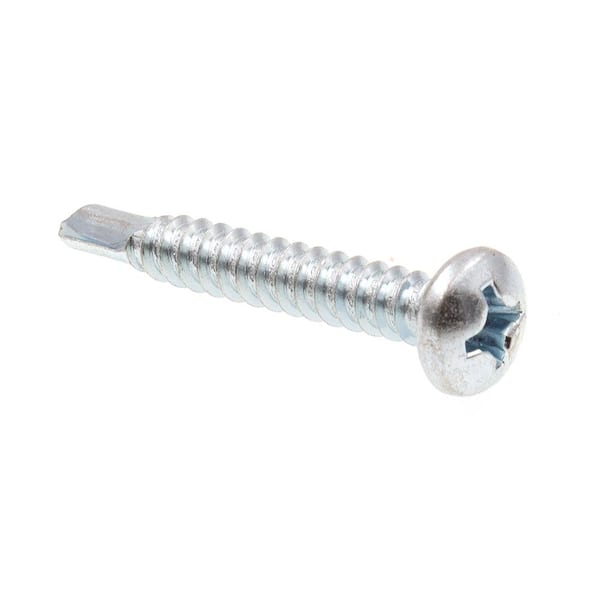 Prime-Line #12 x 1-1/2 in. Zinc Plated Case Hardened Steel Phillips Drive Pan Head Self-Drilling Sheet Metal Screws (25-Pack)