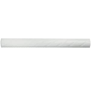White Rope Pencil 1 in. x 9-3/4 in. Glossy Ceramic Wall Tile Trim