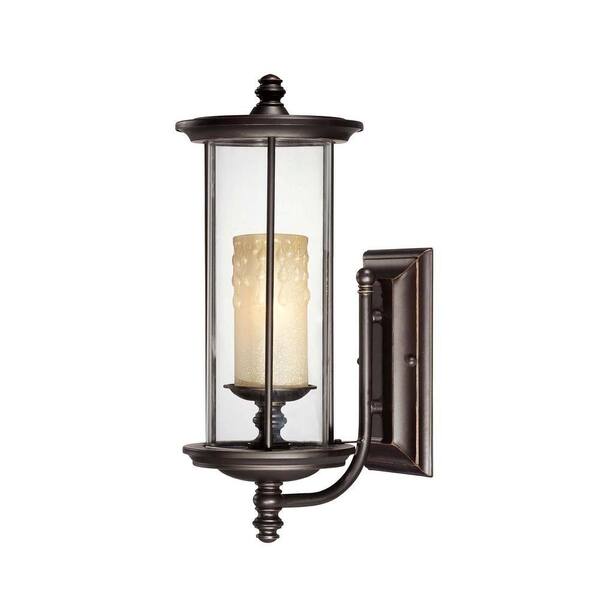 Filament Design Satin Wall Mount Outdoor English Bronze with Gold Accents Incandescent Lantern