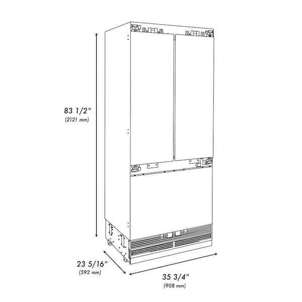 ZLINE Kitchen and Bath Autograph Edition 36 in. 3-Door Panel Ready