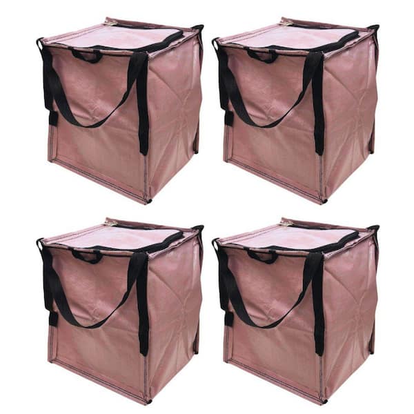 22 Gal. Heavy Duty Zipper Top Tote Storage Bag, Mauve 4-pack