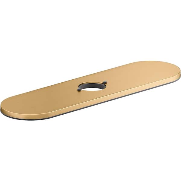 KOHLER Tone 2.94 in. D x 10.44 in W Metal Escutcheon in Vibrant Brushed Modern Brass