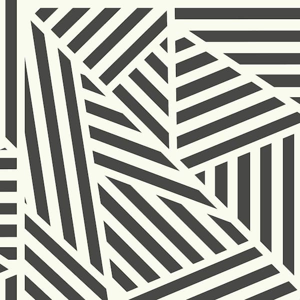 Arthouse Oswald Black Striped Geometric Wallpaper Sample
