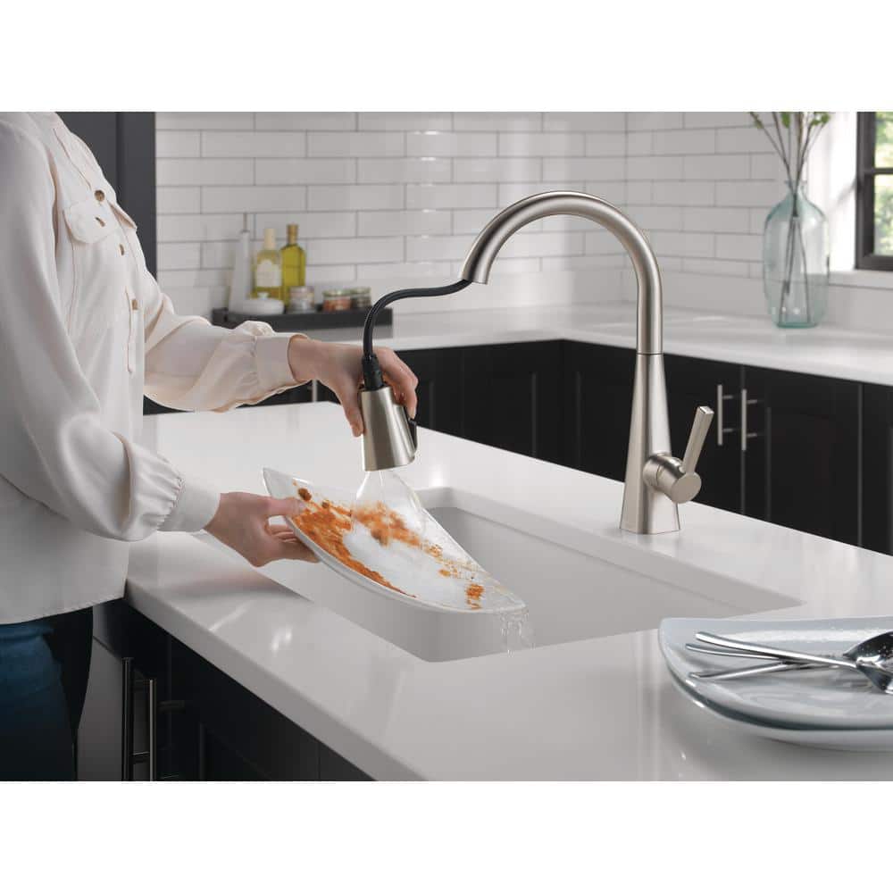 SpotShield Stainless High-Arc Pull-Down Kitchen Faucet with Magnetic Docking