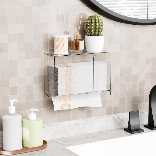 Clear Acrylic Multifold Paper Towel Dispenser for C-Fold, Z-Fold and Tri-Fold Towels, Countertop or Wall Mount