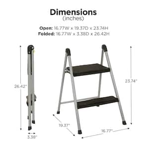 2-Step Steel Step Ladder Stool without Handle