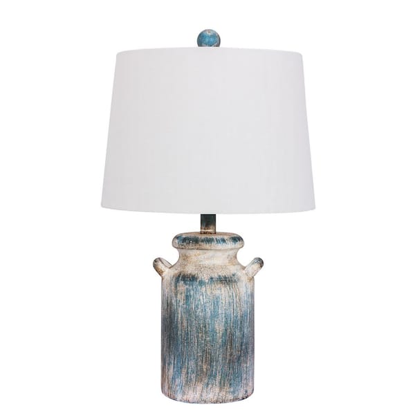 Fangio Lighting Cory Martin 24 in. Antique Blue Table Lamp
