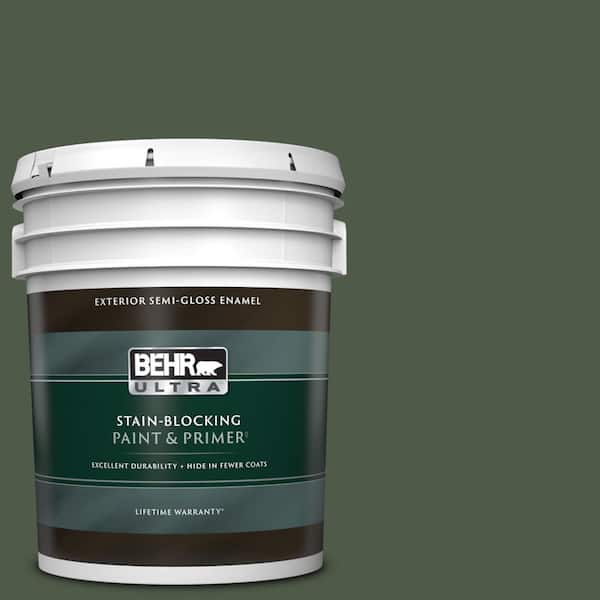 BEHR ULTRA 5 gal. #440F-7 Fresh Pine Semi-Gloss Enamel Exterior Paint & Primer