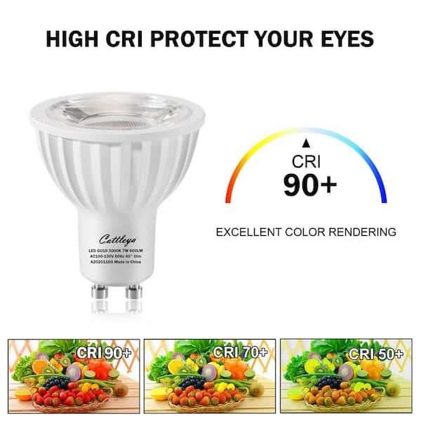 C Cattleya Equivalent GU10 Dimmable Recessed Track Lighting 90+ CRI Flood LED Light Bulb 5000K Daylight in White (6-Pack) CAB201-5K - The Home Depot