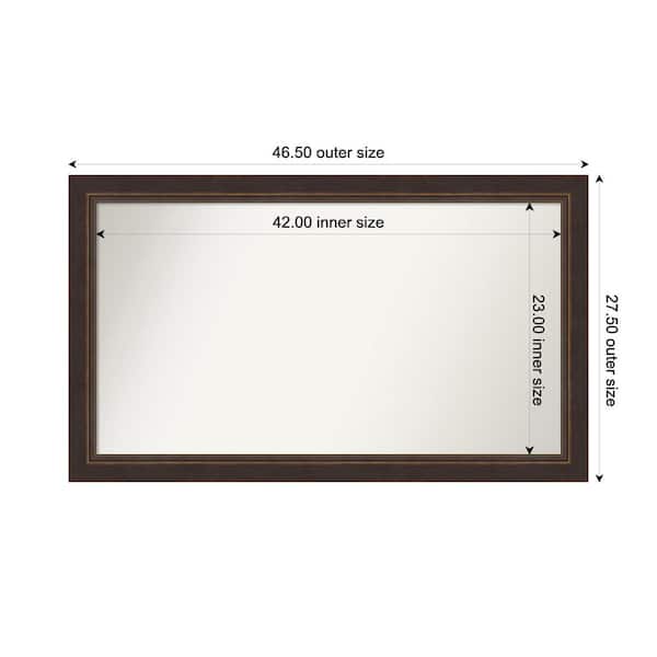 Amanti Art Lara Bronze 46.5 in. x 27.5 in. Custom Non-Beveled Wood FramedBathroom Vanity Wall Mirror