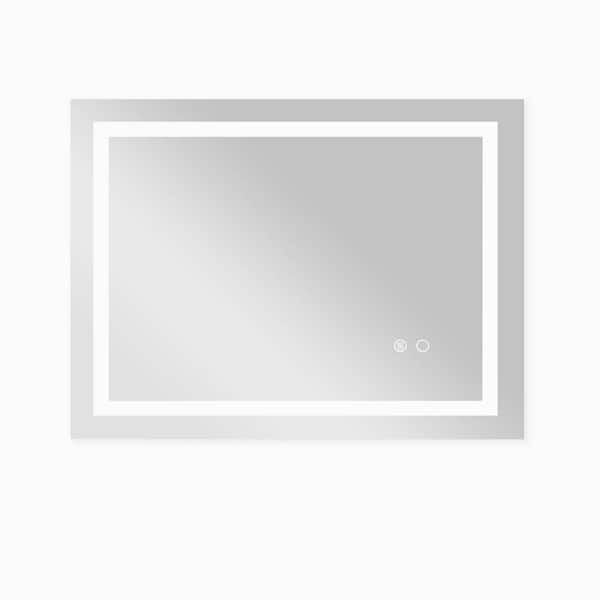 Whatseaso 32 in. W x 24 in. H Rectangular Frameless Anti-Fog Separately in Wall Bathroom Vanity Mirror in White