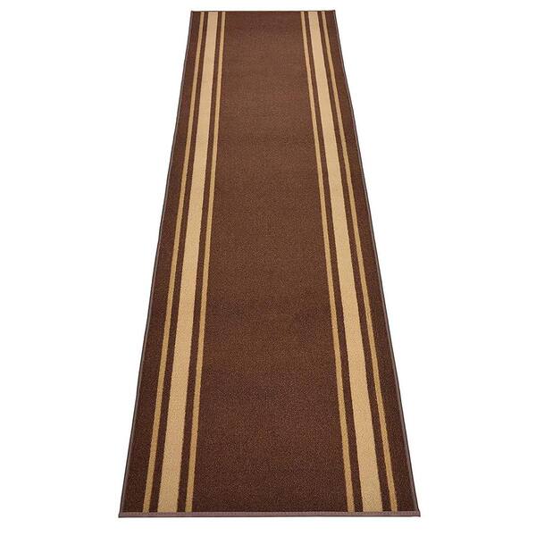Solid Color Brown Custom Size Runner Area Rug 