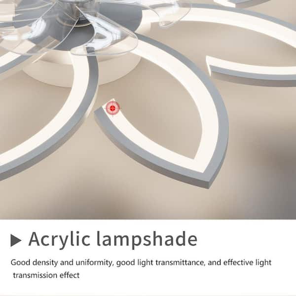 cenadinz 13.78 in. Indoor Clear Blade Downrod Mount White 8