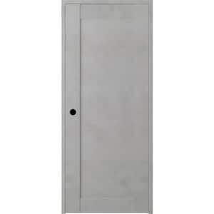 Vona 07 18 in. x 80 in. Right-Handed Solid Core Light Urban Prefinished Textured Wood Single Prehung Interior Door