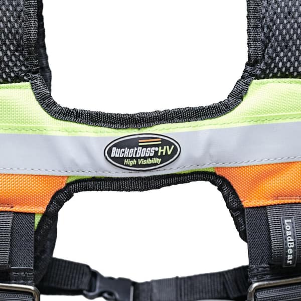 BUCKET BOSS 3-Bag Mullet Buster Adjustable Tool Belt with Suspenders  Suspension Rig with 29-Pockets in Grey 55135 - The Home Depot