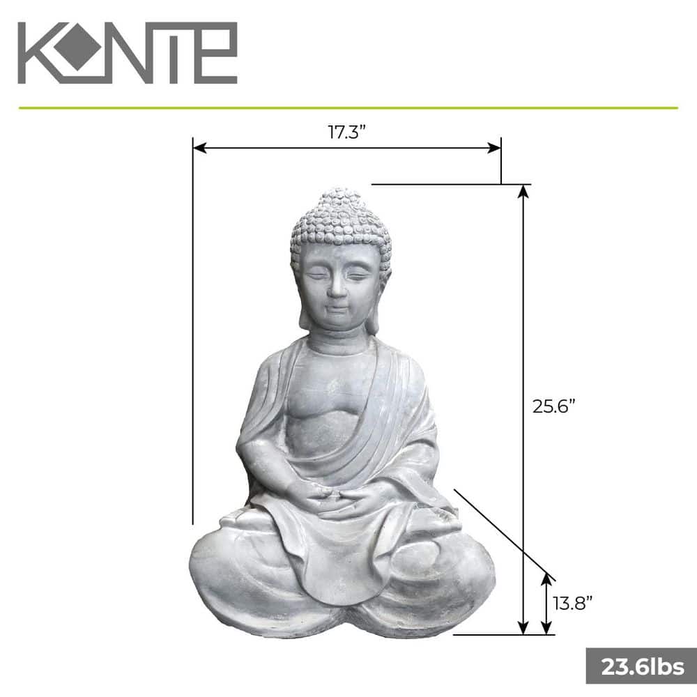 Gray Concrete Sitting Meditating Buddha Garden Statue