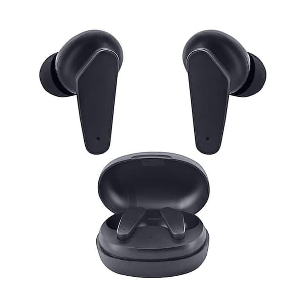 Black Wireless Active Noise Cancelling Bluetooth In-Ear Earbuds-Stem