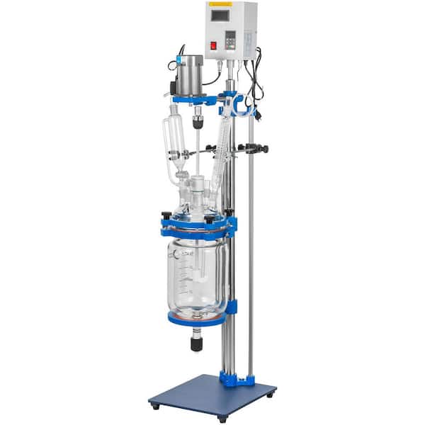 SKYSHALO Jacketed Reactor 5L Laboratory Glass Reactor, Jacketed Glass Reactor, Chemical Reaction Vessel, Lab Jacketed Reactor