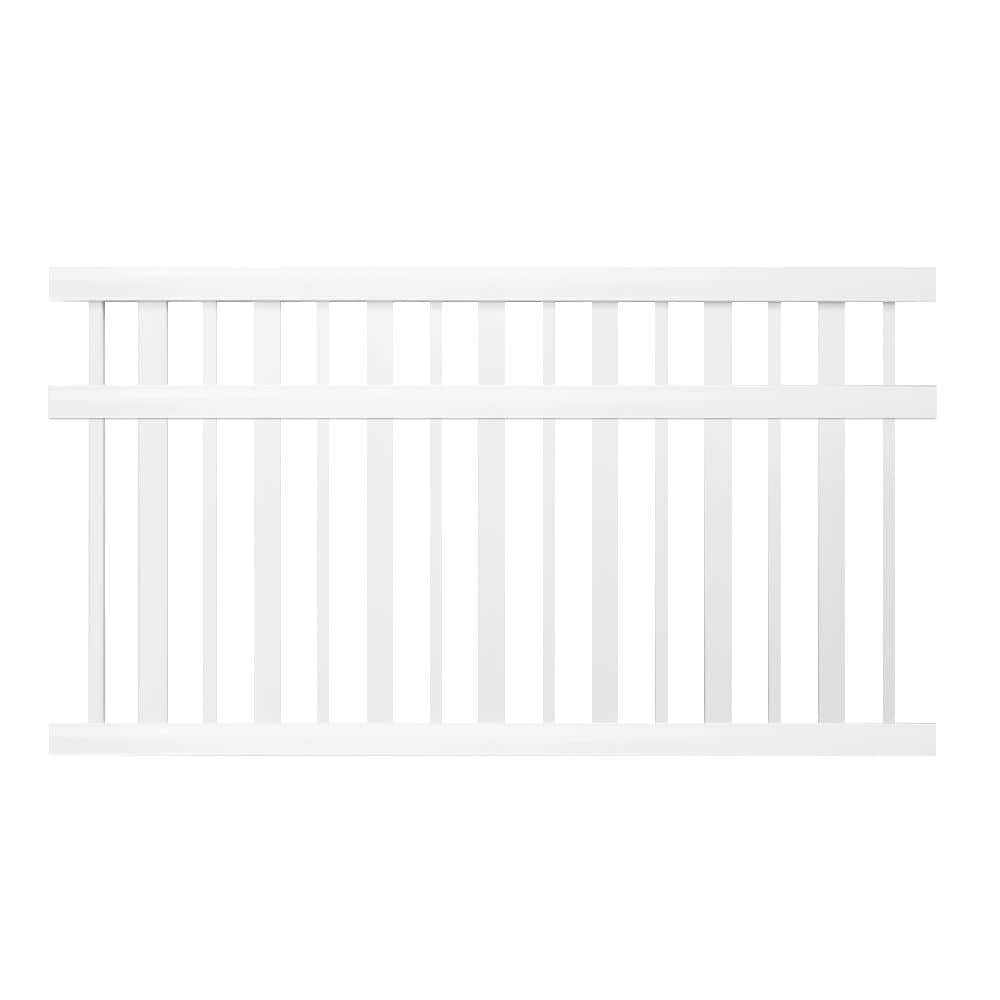 Weatherables Atlantis 5 ft. H x 6 ft. W White Vinyl Pool Fence Panel ...